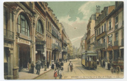 CPA REIMS - Casino Et Rue De L'Etape, Tramway - Reims