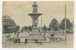 CPA REIMS - Place De La Republique, Fontaine Bartholdi - Reims