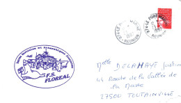 ENVELOPPE AVEC CACHET FREGATE F.S. FLOREAL - T.A.A.F - LA REUNION LE 23/10/1997 - Scheepspost