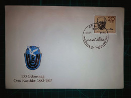 ALLEMAGNE (DDR). Enveloppe FDC Avec Cachet Commémoratif De “100 Geburstag Otto Nuschke”. Timbre Et Cachet Spécial. - 1950-1970