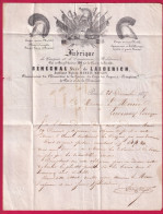 TRES BELLE FACTURE FABRICANT CASQUES MILITAIRES N°14 PARIS BUREAU B POUR LUCENAY L'EVEQUE SAONE ET LOIRE LETTRE - 1849-1876: Periodo Clásico