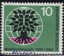 GERMANY(1960) Uprooted Oak. MUSTER (specimen) Overprint. World Refugee Year. Scott No 807 - Otros & Sin Clasificación