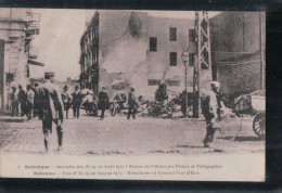 Cpa Salonique Incendie Des 18-19-20 Août 1917, Restes De L'hôtel Des Postes Et Télégraphes - Griechenland