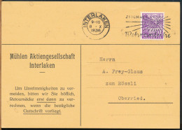 °°° 30919 - SWITZERLAND - BE - INTERLAKEN - MUHLEN AKTIENGESELLSCHAFT - 1936 °°° - Interlaken