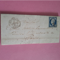 N°14Aa 20 C. Bleu Foncé Cote Sur Lettre 2024 20€ Lettre De Constantine Pour Paris 27-02-1857 - 1853-1860 Napoleon III