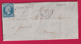 N°14 PC 776 CHATEAU THIERRY AISNE BOITE RURALE B ROUVRAY POUR JARNAGE CREUSE LETTRE - 1849-1876: Classic Period