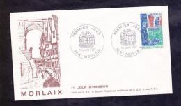 FDC - ENVELOPPE PREMIER JOUR - MORLAIX - JUIN 1967 - YT 1505 - 1960-1969