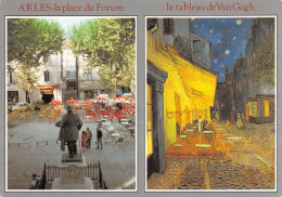 13 ARLES Place Du Forum Et Tableau De Van Gogh                (Scan R/V) N°   2   \MT9102 - Arles