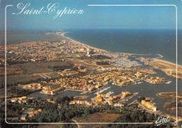 66  Saint-Cyprien  Vue Générale Aérienne Du Port Des Capellans Et De La Ville   (Scan R/V) N°   20   \MT9118 - Saint Cyprien