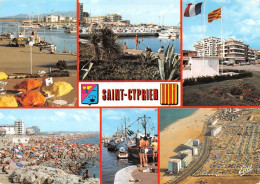 66  Saint-Cyprien  Multivue Plage Et Port  CIPRIANO  (Scan R/V) N°   26   \MT9118 - Saint Cyprien