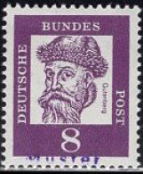 GERMANY(1961) Gutenberg. MUSTER (specimen) Overprint. Scott No 826. - Sonstige & Ohne Zuordnung