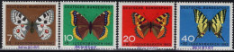 GERMANY(1962) Butterflies. Set Of 4 With MUSTER (specimen) Overprint. Scott No B380-3. - Autres & Non Classés