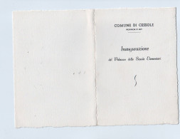 Comune Di Cessole Inaugurazione Del Palazzo Delle Scuole Elementari 1960 - Programme