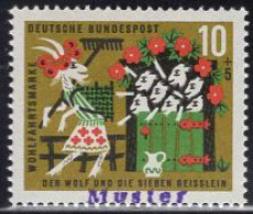 GERMANY(1963) Scene From The Wolf And The Seven Kids. MUSTER (specimen) Overprint. Scott No B392. - Otros & Sin Clasificación