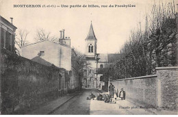 MONTGERON - Une Partie De Billes - Rue Du Presbytère - Très Bon état - Montgeron