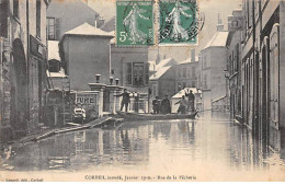 CORBEIL Inondé, Janvier 1910 - Rue De La Pêcherie - Très Bon état - Corbeil Essonnes