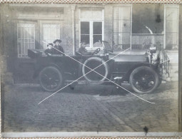 Vieille Voiture Automobile Ancêtre Oldtimer Avec Chauffeursà Identifier Photo Format CP Postée En 1914 - Automobili