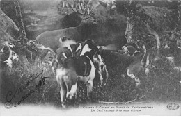 Chasse à Courre En Forêt De FONTAINEBLEAU - Le Cerf Tenant Tête Aux Chiens - Très Bon état - Fontainebleau