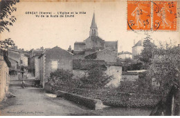 GENCAY - L'Eglise Et La Ville - Vu De La Route De Couché - Très Bon état - Gencay