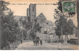 LAON - Avenue De La République Et L'Eglise Saint Martin - Très Bon état - Laon