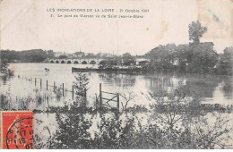 Les Inondations De La Loire - 21 Octobre 1907 - Le Pont De VIERZON Vu De Saint Jean Le Blanc - Très Bon état - Vierzon