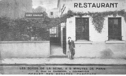 COURBEVOIE - Restaurant " Chez Charlot " - Départ Des Régates Canotage - Très Bon état - Courbevoie