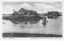 CARANTEC - L'Ile Louët Et Le Château Du Taureau à Marée Basse - Très Bon état - Carantec