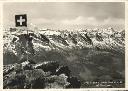 11639006 Saentis AR Blick Auf Churfirsten Schweizer Fahne Saentis AR - Altri & Non Classificati