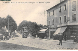 OULLINS - Entrée De La Grande Rue - Le Pont Sur L'Yscron - état - Autres & Non Classés