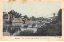 LIBOURNE - Pont Suspendu Sur L'Isle Reliant Libourne à Fronsac - état - Libourne