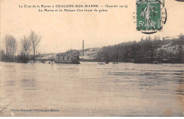 La Crue De La Marne à CHALONS SUR MARNE - 1910 - La Marne Et La Maison D'un Tireur De Grève - Très Bon état - Châlons-sur-Marne