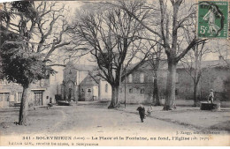 SOLEYMIEUX - La Place Et La Fontaine, Au Fond, L'Eglise - Très Bon état - Other & Unclassified