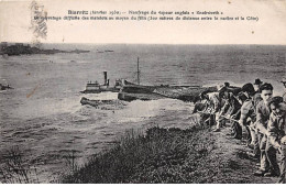 BIARRITZ - Janvier 1930 - Naufrage Du Vapeur Anglais " Knebworth " - Le Sauvetage Des Matelots - état - Biarritz