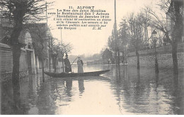 ALFORT - La Rue Des Deux Moulins Vers Le Restaurant Des 7 Arbres - Inondation De Janvier 1910 - Très Bon état - Andere & Zonder Classificatie