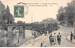 JOINVILLE LE PONT - Le Quai De La Marne - Le Pont Un Jour De Fête - Très Bon état - Joinville Le Pont