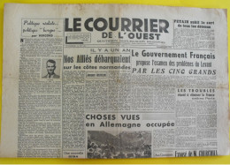 Journal Le Courrier De L'Ouest N° 129 Du 6 Juin 1945. Levant Syrie Pétain épuration Vercors Rapatriés Gouin - Guerre 1939-45