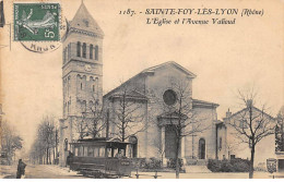 SAINTE FOY LES LYON - L'Eglise Et L'Avenue Valioud - Très Bon état - Altri & Non Classificati