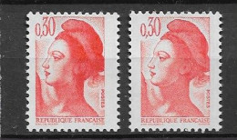 Liberté 0fr30 Orange YT 2182h Avec Le Bonnet Maculé. Superbe Et Rare, Voir Le Can. Cote YT : 30 €. - Unused Stamps