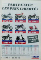 Publicité Papier  MOTO YAMAHA Juillet 1993 MRFL - Advertising