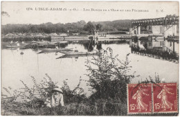 CPA DE L'ISLE-ADAM  (VAL D' OISE)  LES BORDS DE L'OISE ET LES PÊCHEURS - L'Isle Adam