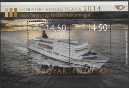 Faroer Faroe Féroé FärÖer 2014 Norden Cruise Ship Norröna Michel No. Bl. 34 (802-03) MNH Postfrisch Neuf ** - Islas Faeroes