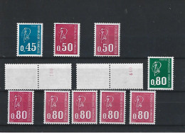 1971 MARIANNE DE BEQUET 1663 1664 1816 Et 1891  PETIT LOT ** AVEC VARIETES ET N° ROUGE  COTE + 50€ - 1971-1976 Marianne Van Béquet