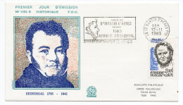 FDC France 1983 - Flamme : ANNEE STENDHAL - Personnages Célèbres 1983 - écrivain - YT 2284 - 38 Saint Martin D' Heres - 1980-1989