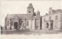 Delcampe - CPA DE MARINES  (VAL D'OISE)  ÉGLISE ET MAIRIE - Marines