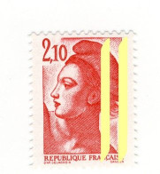 Liberté 2fr10 Rouge YT 2319f Avec 2 Bandes Phospho à Droite. Superbe, Voir Scan. Cote YT : 15 €, Maury N° 2328i : 14 €. - Ongebruikt