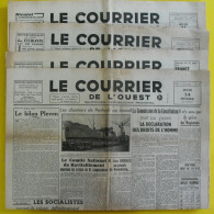 4 N° Journal Le Courrier De L'Ouest De Février-mars 1946 Nuremberg Peron Ouest-Eclair Luchaire Bucard Dachau Petiot - Other & Unclassified