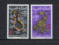 MAROC N°  602 + 603     NEUFS SANS CHARNIERE  COTE 4.00€    CROISSANT ROUGE - Marocco (1956-...)