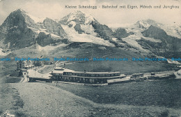 R045811 Kleine Scheidegg. Bahnhof Mit Eiger Monch Un Jungfrau. G. Gabler. 1913 - World