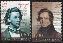 Vatican 2011 Chopin & Schumann Memorial 2 Values Composers, Piano Musician, Music Lines - Ongebruikt