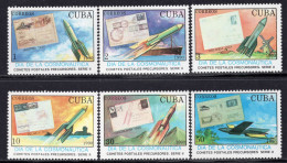 CUBA 1990 - Cosmonautics Day - Rocket Post - MNH Set - Unused Stamps